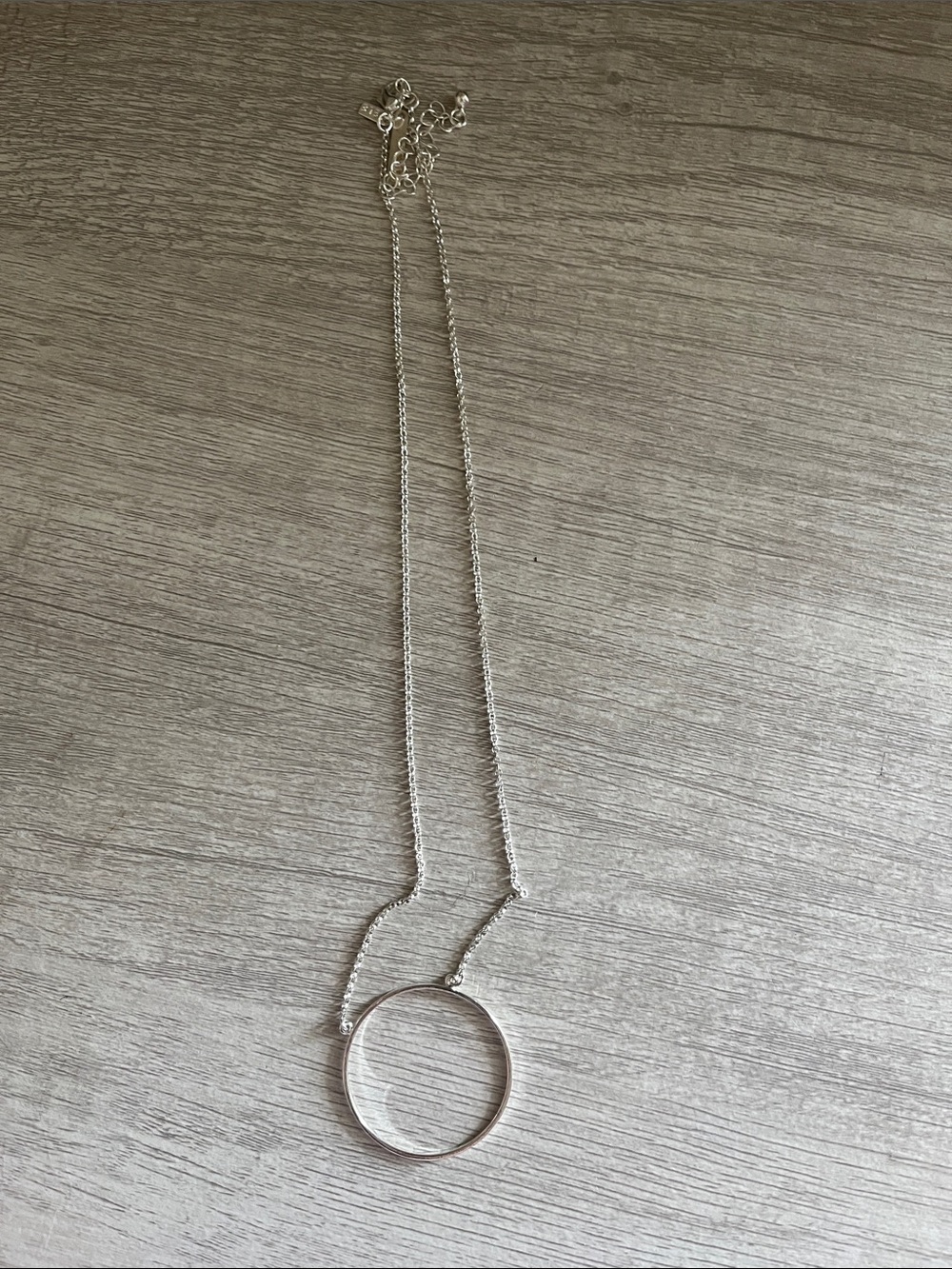 Lele Sadoughi Silver Open Circle Pendant Necklace